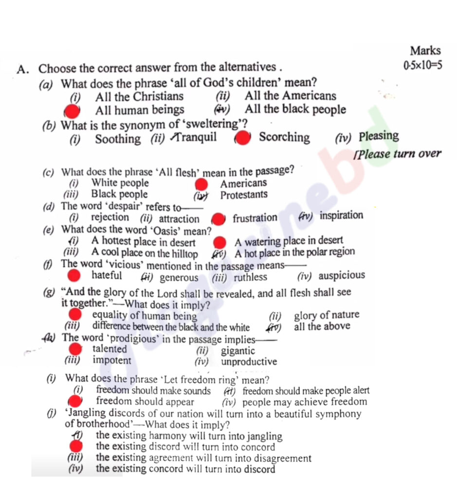 hsc english 1st paper question solution 2023 mymensingh board